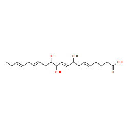 ChemSpider 2D Image | (5E,9E,14E,17E)-8,11,12-Trihydroxy-5,9,14,17-icosatetraenoic acid | C20H32O5