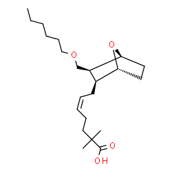 ChemSpider 2D Image | (5Z)-7-{(1R,2S,3S,4S)-3-[(Hexyloxy)methyl]-7-oxabicyclo[2.2.1]hept-2-yl}-2,2-dimethyl-5-heptenoic acid | C22H38O4
