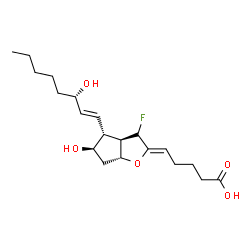ChemSpider 2D Image | (5Z,9beta,11alpha,13E,15S)-7-Fluoro-11,15-dihydroxy-6,9-epoxyprosta-5,13-dien-1-oic acid | C20H31FO5