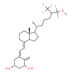 ChemSpider 2D Image | (3R,5Z,7E,14xi,17xi)-26,26,26,27,27-Pentafluoro-27-methoxy-9,10-secocholesta-5,7,10-triene-1,3-diol | C28H41F5O3