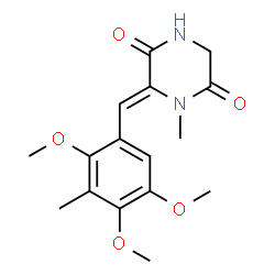 ChemSpider 2D Image | (6Z)-1-Methyl-6-(2,4,5-trimethoxy-3-methylbenzylidene)-2,5-piperazinedione | C16H20N2O5