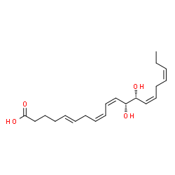 ChemSpider 2D Image | (5E,8Z,10Z,12R,13R,14Z,17Z)-12,13-Dihydroxy-5,8,10,14,17-icosapentaenoic acid | C20H30O4