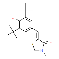 ChemSpider 2D Image | 5-(3,5-Bis(1,1-dimethylethyl)-4-hydroxyphenyl)methylene-N-methyl-4-thiazolidinone | C19H27NO2S