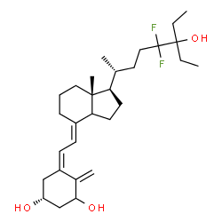 ChemSpider 2D Image | (1R,5Z)-5-[(2E)-2-{(1R,7aR)-1-[(2R)-6-Ethyl-5,5-difluoro-6-hydroxy-2-octanyl]-7a-methyloctahydro-4H-inden-4-ylidene}ethylidene]-4-methylene-1,3-cyclohexanediol | C29H46F2O3