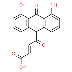 ChemSpider 2D Image | (2E)-4-(4,5-Dihydroxy-10-oxo-9,10-dihydro-9-anthracenyl)-4-oxo-2-butenoic acid | C18H12O6