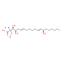 ChemSpider 2D Image | (2S,3R,4R,6E,12E,14R)-2-Amino-3,4,14-trihydroxy-2-(hydroxymethyl)-6,12-icosadienoic acid | C21H39NO6