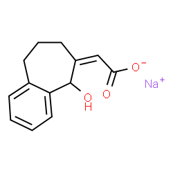 ChemSpider 2D Image | Sodium (2Z)-(5-hydroxy-5,7,8,9-tetrahydro-6H-benzo[7]annulen-6-ylidene)acetate | C13H13NaO3