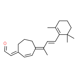 ChemSpider 2D Image | (2E)-{(4E)-4-[(3E)-4-(2,6,6-Trimethyl-1-cyclohexen-1-yl)-3-buten-2-ylidene]-2-cyclohepten-1-ylidene}acetaldehyde | C22H30O