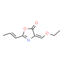 ChemSpider 2D Image | (4E)-4-(Ethoxymethylene)-2-[(1E)-1-propen-1-yl]-1,3-oxazol-5(4H)-one | C9H11NO3
