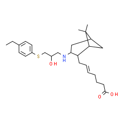 ChemSpider 2D Image | (5E)-7-[3-({3-[(4-Ethylphenyl)sulfanyl]-2-hydroxypropyl}amino)-6,6-dimethylbicyclo[3.1.1]hept-2-yl]-5-heptenoic acid | C27H41NO3S