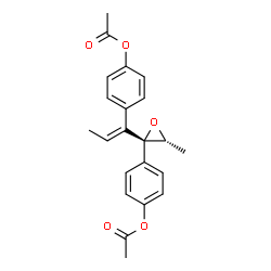 ChemSpider 2D Image | 4-{(1E)-1-[(2R,3R)-2-(4-Acetoxyphenyl)-3-methyl-2-oxiranyl]-1-propen-1-yl}phenyl acetate | C22H22O5