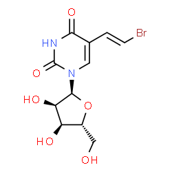 ChemSpider 2D Image | 5-[(E)-2-Bromovinyl]-1-(alpha-D-ribofuranosyl)-2,4(1H,3H)-pyrimidinedione | C11H13BrN2O6
