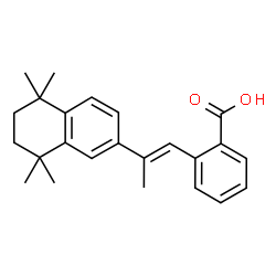 ChemSpider 2D Image | 2-[(1E)-2-(5,5,8,8-Tetramethyl-5,6,7,8-tetrahydro-2-naphthalenyl)-1-propen-1-yl]benzoic acid | C24H28O2