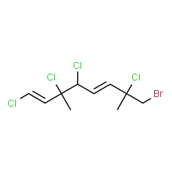 ChemSpider 2D Image | 8-Bromo-1,3,4,7-tetrachloro-3,7-dimethyl-1,5-octadiene | C10H13BrCl4