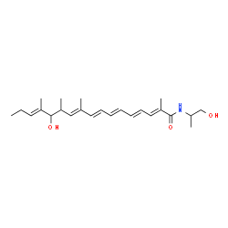 ChemSpider 2D Image | (2E,4E,6E,8E,10E,14E)-13-Hydroxy-N-(1-hydroxy-2-propanyl)-2,10,12,14-tetramethyl-2,4,6,8,10,14-heptadecahexaenamide | C24H37NO3
