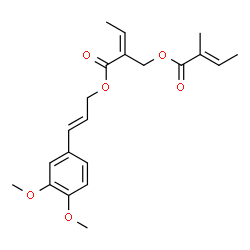 ChemSpider 2D Image | (2Z)-2-({[(2E)-3-(3,4-Dimethoxyphenyl)-2-propen-1-yl]oxy}carbonyl)-2-buten-1-yl (2E)-2-methyl-2-butenoate | C21H26O6