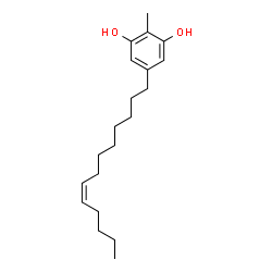 ChemSpider 2D Image | 1,3-Benzenediol, 2-methyl-5-(8-tridecenyl)-, (Z)- | C20H32O2
