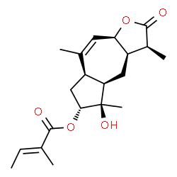 ChemSpider 2D Image | (3S,3aR,4aR,5R,6R,7aR,9aS)-5-Hydroxy-3,5,8-trimethyl-2-oxo-2,3,3a,4,4a,5,6,7,7a,9a-decahydroazuleno[6,5-b]furan-6-yl (2E)-2-methyl-2-butenoate | C20H28O5