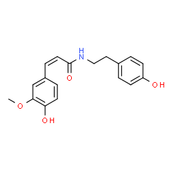 ChemSpider 2D Image | N-cis-Feruloyl tyramine | C18H19NO4