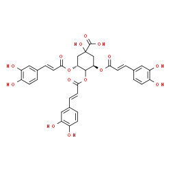 ChemSpider 2D Image | (3R,5R)-3,4,5-Tris{[(2E)-3-(3,4-dihydroxyphenyl)-2-propenoyl]oxy}-1-hydroxycyclohexanecarboxylic acid | C34H30O15