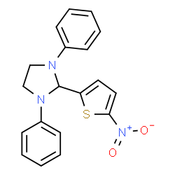 ChemSpider 2D Image | 2-(5-Nitro-2-thienyl)-1,3-diphenylimidazolidine | C19H17N3O2S