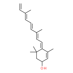 ChemSpider 2D Image | 2-Cyclohexen-1-ol, 4-(3,7-dimethyl-2,4,6,8-nonatetraenylidene)-3,5,5-trimethyl- | C20H28O