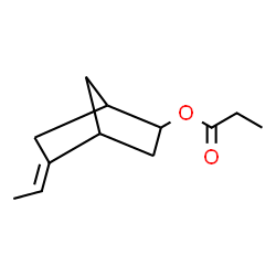 ChemSpider 2D Image | (5E)-5-Ethylidenebicyclo[2.2.1]hept-2-yl propionate | C12H18O2