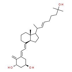 ChemSpider 2D Image | (1R,3S,5E)-5-[(2E)-2-{(3aS,7aR)-1-[(3E)-8-Hydroxy-8-methyl-3-nonen-2-yl]-7a-methyloctahydro-4H-inden-4-ylidene}ethylidene]-4-methylene-1,3-cyclohexanediol | C29H46O3