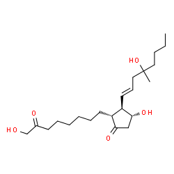 ChemSpider 2D Image | Prost-13-ene-1,9-dione, 11,16-dihydroxy-1-(hydroxymethyl)-16-methyl-, (11alpha,13E)-(+-)- | C22H38O5