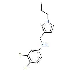 ChemSpider 2D Image | 3,4-Difluoro-N-[(1-propyl-1H-pyrrol-3-yl)methyl]aniline | C14H16F2N2