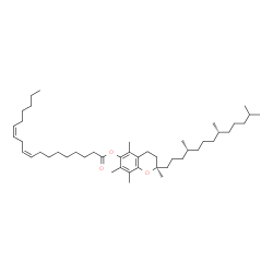 ChemSpider 2D Image | (2R)-2,5,7,8-Tetramethyl-2-[(4R,8R)-4,8,12-trimethyltridecyl]-3,4-dihydro-2H-chromen-6-yl (9Z,12Z)-9,12-octadecadienoate | C47H80O3