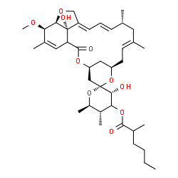 ChemSpider 2D Image | (2S,3R,4'S,5R,6R,8'R,10'E,13'R,14'E,16'E,20'R,21'R,24'S)-3,24'-Dihydroxy-21'-methoxy-5,6,11',13',22'-pentamethyl-2'-oxo-3,4,5,6-tetrahydrospiro[pyran-2,6'-[3,7,19]trioxatetracyclo[15.6.1.1~4,8~.0~20,2
4~]pentacosa[10,14,16,22]tetraen]-4-yl 2-methylhexanoate | C39H58O10