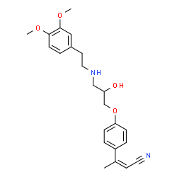 ChemSpider 2D Image | (2Z)-3-[4-(3-{[2-(3,4-Dimethoxyphenyl)ethyl]amino}-2-hydroxypropoxy)phenyl]-2-butenenitrile | C23H28N2O4