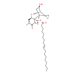 ChemSpider 2D Image | (3beta,7alpha,12xi)-3,7-Dihydroxy-8-oxo-12,13-epoxytrichothec-9-en-15-yl (9E)-9-octadecenoate | C33H52O7