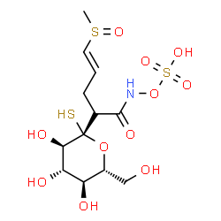 ChemSpider 2D Image | 1-C-{(2R,4E)-5-(Methylsulfinyl)-1-oxo-1-[(sulfooxy)amino]-4-penten-2-yl}-1-thio-beta-D-glucopyranose | C12H21NO11S3