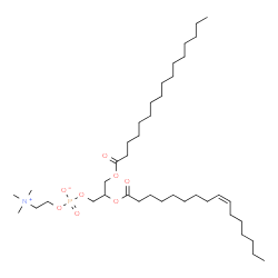 ChemSpider 2D Image | 2-[(9Z)-9-Hexadecenoyloxy]-3-(palmitoyloxy)propyl 2-(trimethylammonio)ethyl phosphate | C40H78NO8P