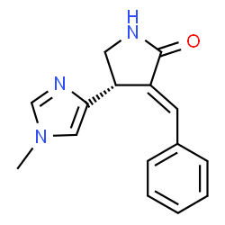 ChemSpider 2D Image | (3E,4S)-3-Benzylidene-4-(1-methyl-1H-imidazol-4-yl)-2-pyrrolidinone | C15H15N3O