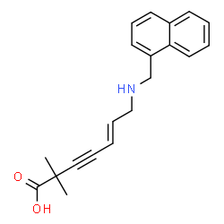 ChemSpider 2D Image | (5E)-2,2-Dimethyl-7-[(1-naphthylmethyl)amino]-5-hepten-3-ynoic acid | C20H21NO2
