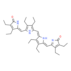 ChemSpider 2D Image | 5-[(Z)-[(5E)-5-[[5-[(Z)-(3,4-diethyl-5-oxo-pyrrol-2-ylidene)methyl]-3,4-diethyl-1H-pyrrol-2-yl]methylene]-3,4-diethyl-pyrrol-2-ylidene]methyl]-3,4-diethyl-pyrrol-2-one | C35H46N4O2