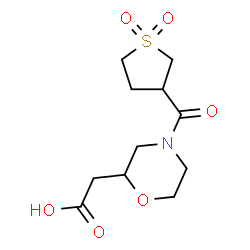 ChemSpider 2D Image | {4-[(1,1-Dioxidotetrahydro-3-thiophenyl)carbonyl]-2-morpholinyl}acetic acid | C11H17NO6S