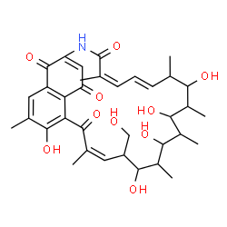 ChemSpider 2D Image | (7Z,18E,20Z)-4,10,12,14,16-Pentahydroxy-9-(hydroxymethyl)-3,7,11,13,15,17,21-heptamethyl-23-azatricyclo[22.3.1.0~5,27~]octacosa-1(27),2,4,7,18,20,24-heptaene-6,22,26,28-tetrone | C35H45NO10