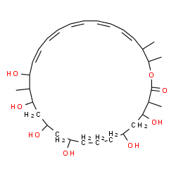 ChemSpider 2D Image | (17Z)-4,6,10,12,14,16-Hexahydroxy-3,15,27,28-tetramethyloxacyclooctacosa-17,19,21,23,25-pentaen-2-one | C31H50O8