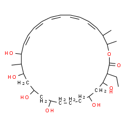ChemSpider 2D Image | (17Z)-3-Ethyl-4,6,10,12,14,16-hexahydroxy-15,27,28-trimethyloxacyclooctacosa-17,19,21,23,25-pentaen-2-one | C32H52O8