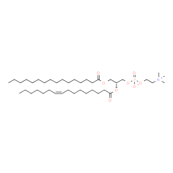 ChemSpider 2D Image | 1-Palmitoyl-2-palmitoleoyl-sn-glycero-3-phosphocholine | C40H78NO8P