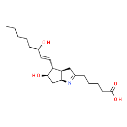 ChemSpider 2D Image | 5-{(3aR,4R,5R,6aS)-5-Hydroxy-4-[(1E,3S)-3-hydroxy-1-octen-1-yl]-3,3a,4,5,6,6a-hexahydrocyclopenta[b]pyrrol-2-yl}pentanoic acid | C20H33NO4