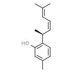 ChemSpider 2D Image | 5-Methyl-2-[(2S,3Z)-6-methyl-3,5-heptadien-2-yl]phenol | C15H20O