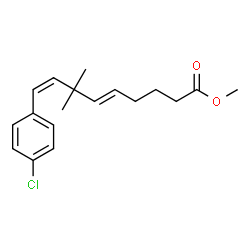 ChemSpider 2D Image | Methyl (5E,8Z)-9-(4-chlorophenyl)-7,7-dimethyl-5,8-nonadienoate | C18H23ClO2