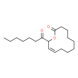 ChemSpider 2D Image | (10Z)-12-Heptanoyloxacyclododec-10-en-2-one | C18H30O3
