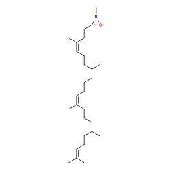 ChemSpider 2D Image | 2-Methyl-3-[(3Z,7Z,11Z,15Z)-3,7,12,16,20-pentamethyl-3,7,11,15,19-henicosapentaen-1-yl]oxaziridine | C28H47NO