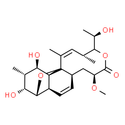 ChemSpider 2D Image | (3R,4R,5R,6R,7S,8R,11S,13S,17R,18Z)-4,6-Dihydroxy-16-[(1R)-1-hydroxyethyl]-13-methoxy-5,17,19-trimethyl-2,15-dioxatetracyclo[9.8.0.0~1,7~.0~3,8~]nonadeca-9,18-dien-14-one | C23H34O7